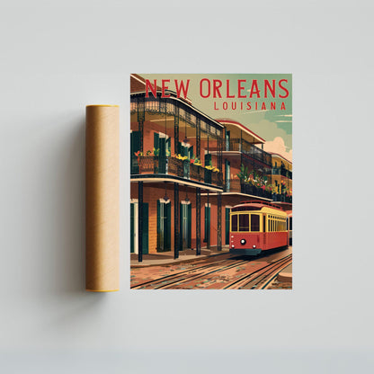 New Orleans Vintage Travel Poster