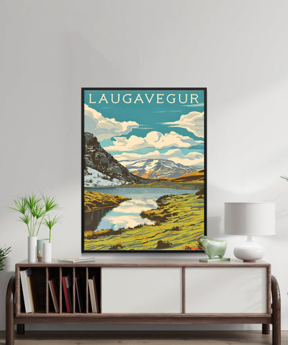 Laugavegur Vintage Travel Poster - Epic Trail of Iceland