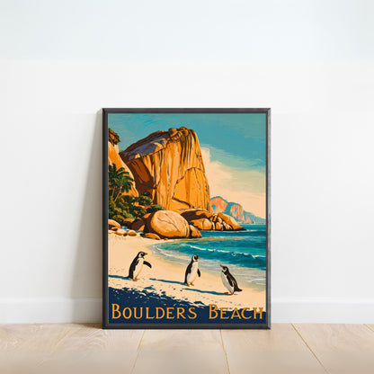 Boulders Beach Vintage Travel Poster