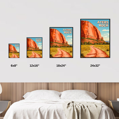 Ayers Rock Vintage Travel Poster