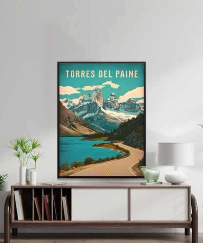 Torres del Paine Vintage Travel Poster - Patagonian Paradise