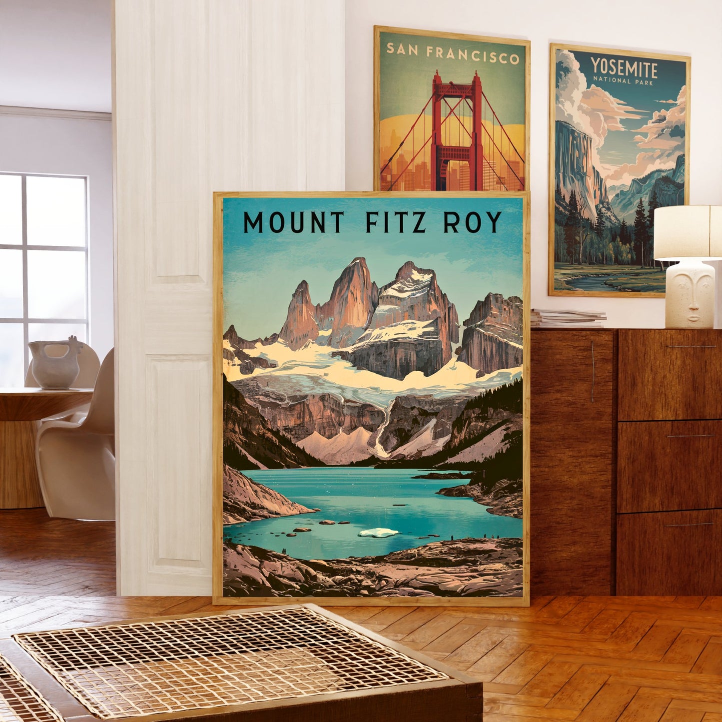 Mount Fitz Roy Vintage Travel Poster - Patagonian Majesty