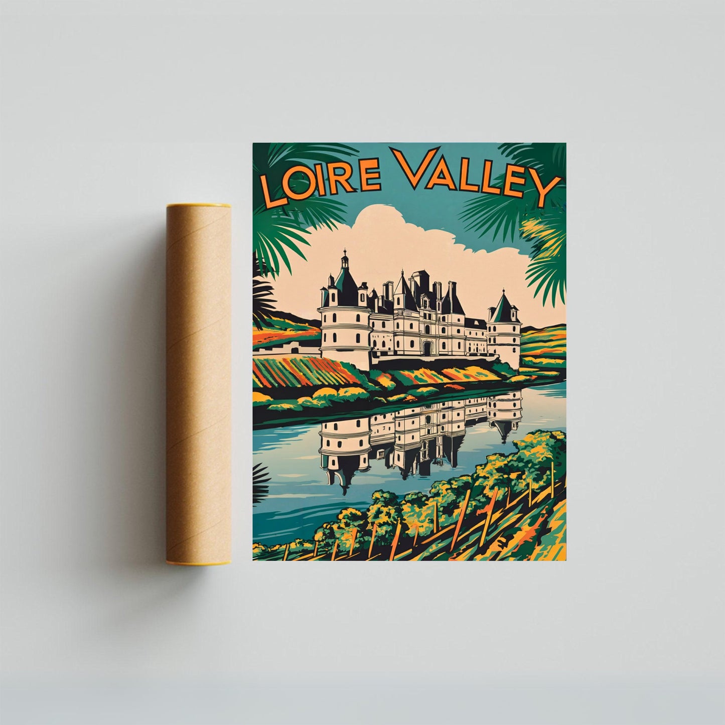 Loire Valley Vintage Travel Poster