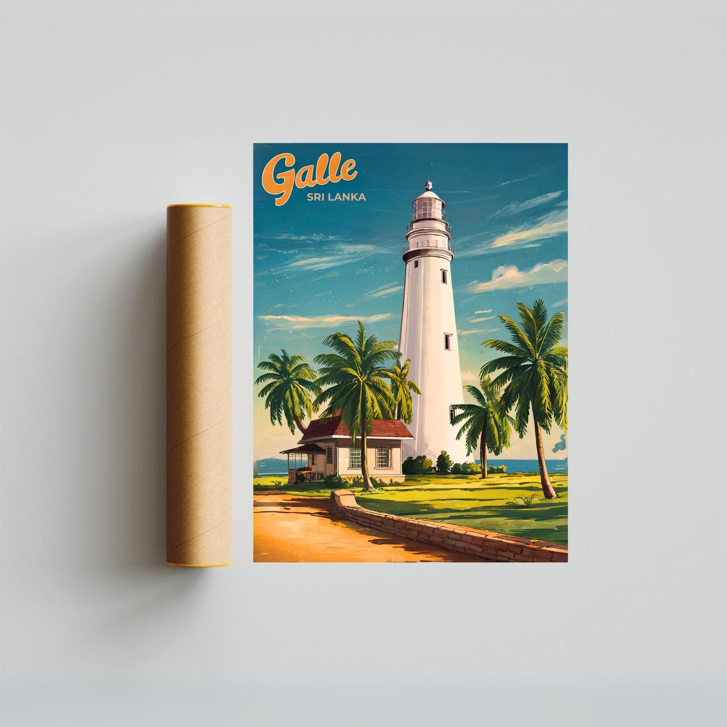 Galle Vintage Travel Poster - Sri Lanka’s Coastal Gem