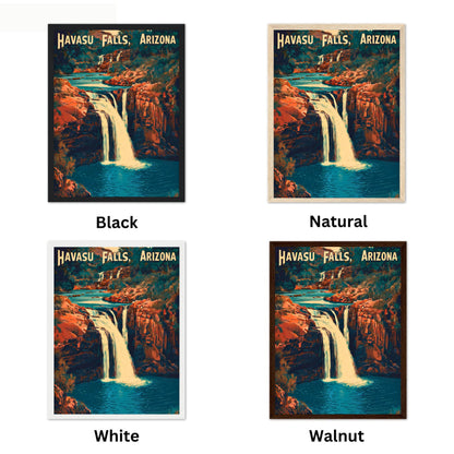 Havasu Falls Vintage Travel Poster - Hidden Gem of the Grand Canyon