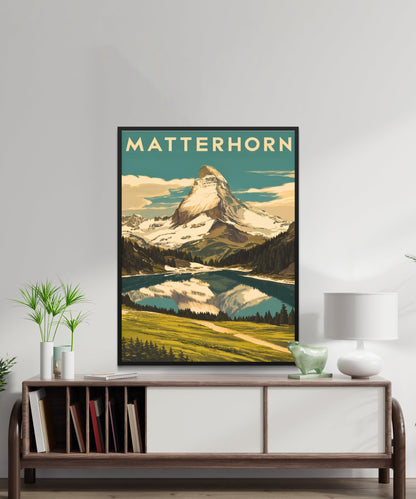 Matterhorn Vintage Travel Poster - Classic Alpine Charm