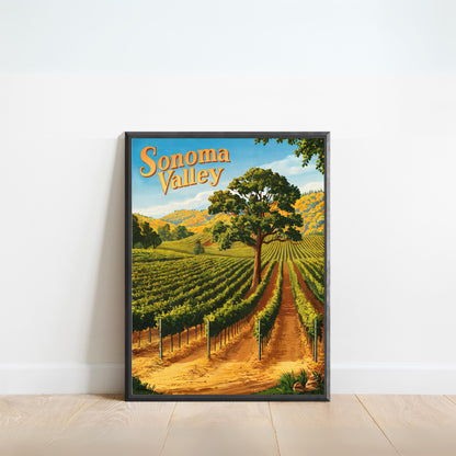 Sonoma Valley Vintage Travel Poster