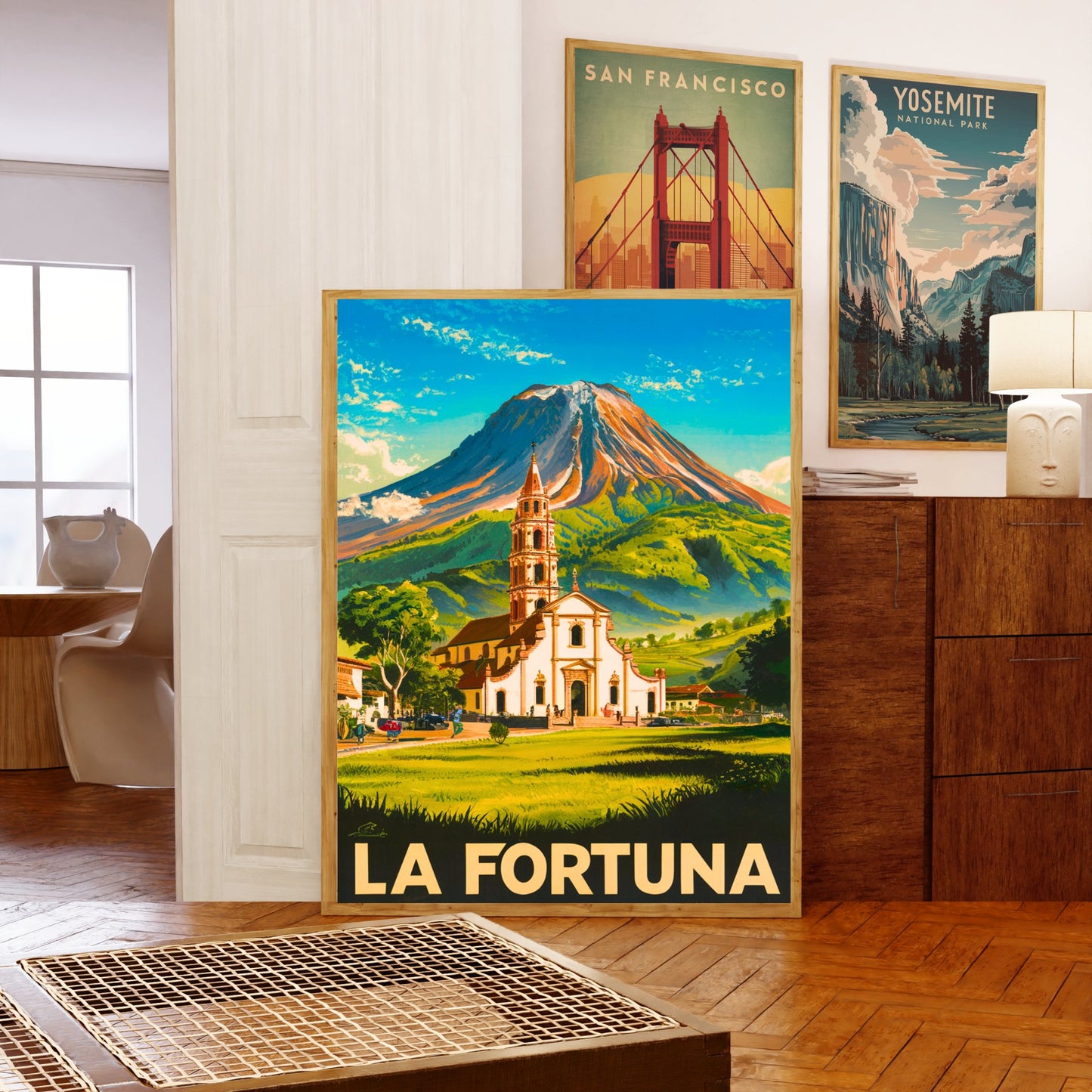 La Fortuna Vintage Travel Poster - Majestic Peak