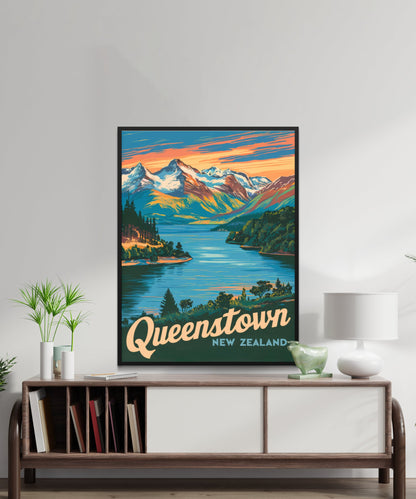 Queenstown Vintage Travel Poster