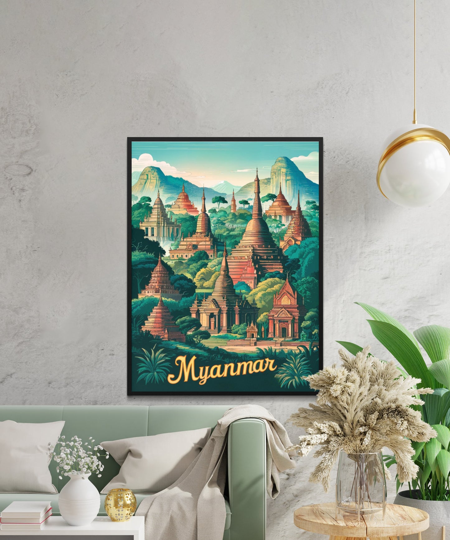 Myanmar  Vintage Travel Poster - Ancient Temples