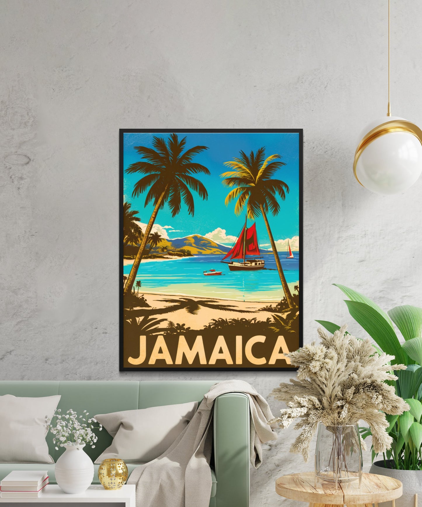 Jamaica Vintage Travel Poster - Crystal Waters