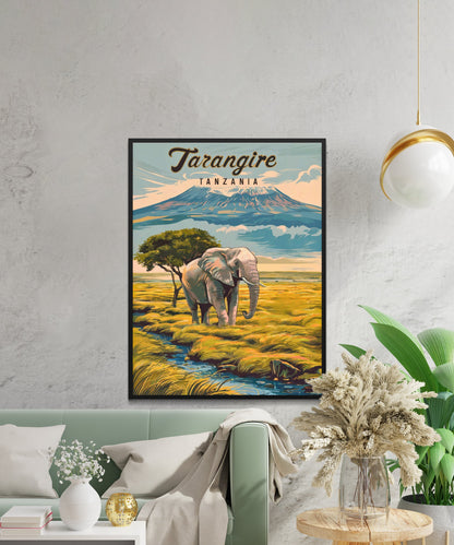 Tarangire Vintage Travel Poster - Tanzania National Park