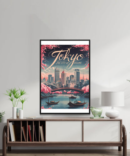 Tokyo Vintage Travel Poster - Beautiful Views