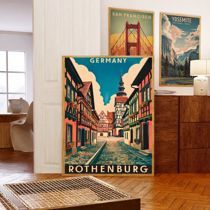 Rothenburg Vintage Travel Poster