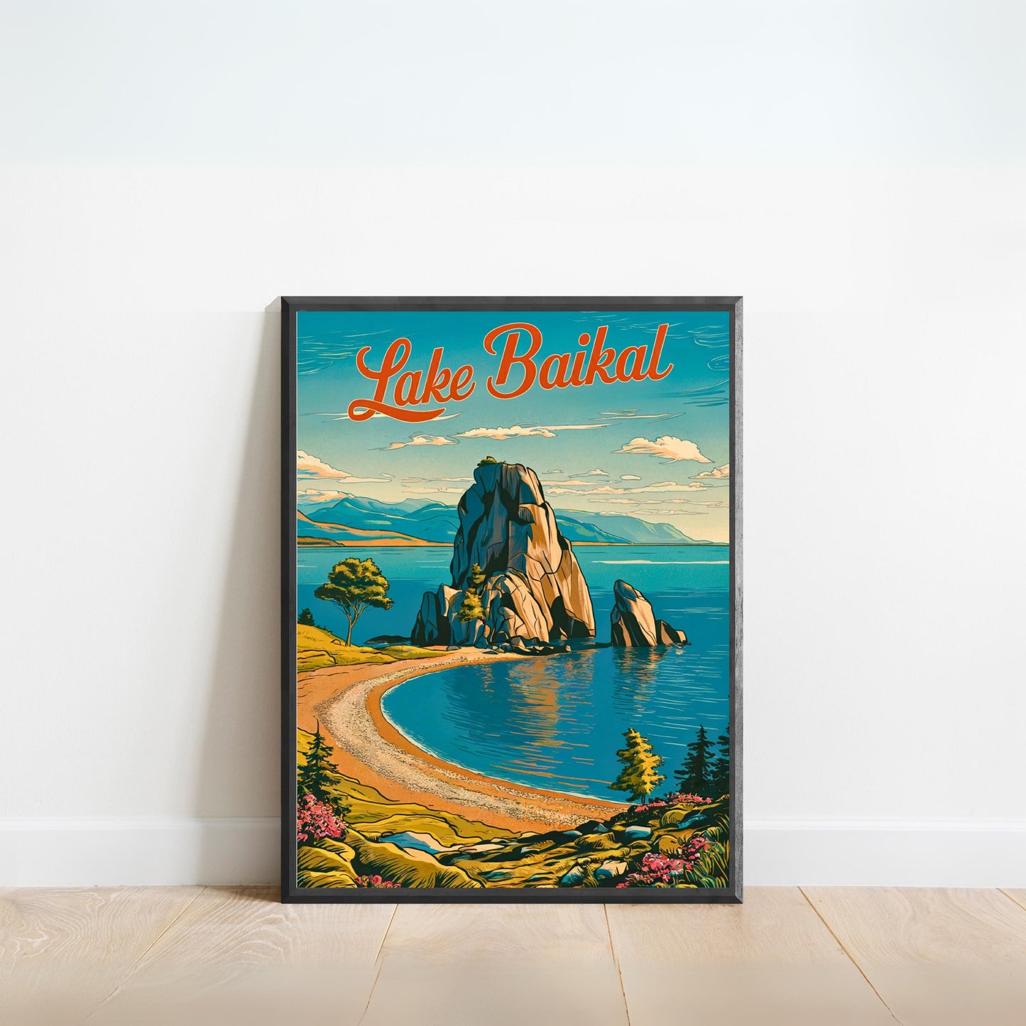 Lake Baikal Vintage Travel Poster