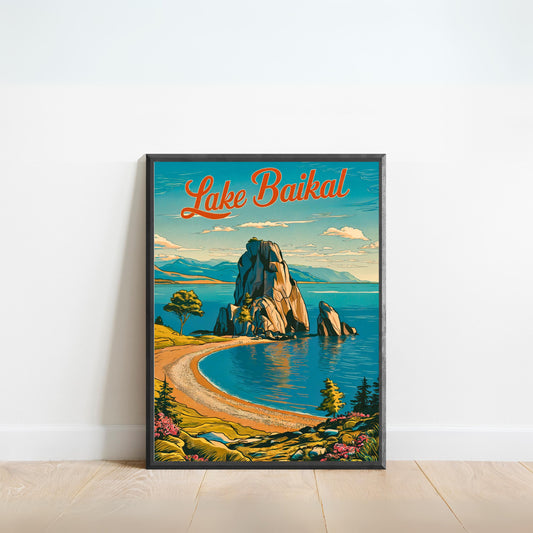 Lake Baikal Vintage Travel Poster