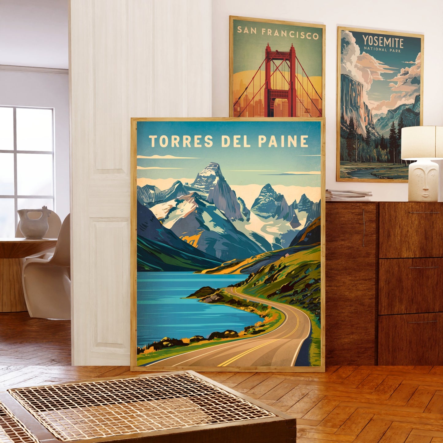 Torres del Paine Vintage Travel Poster - Iconic Peaks