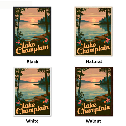 Lake Champlain  Vintage Travel Poster  - Timeless Waters of the Northeast