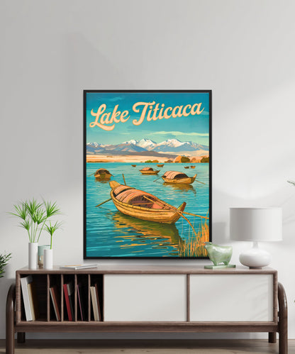 Lake Titicaca Vintage Travel Poster