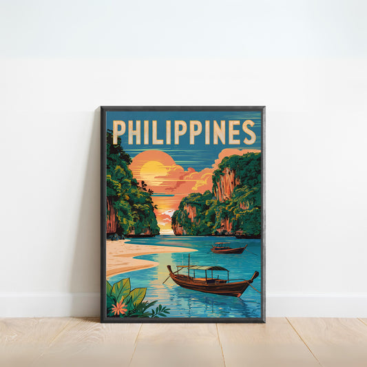 Philippines Vintage Travel Poster - Timeless Tropical Paradise