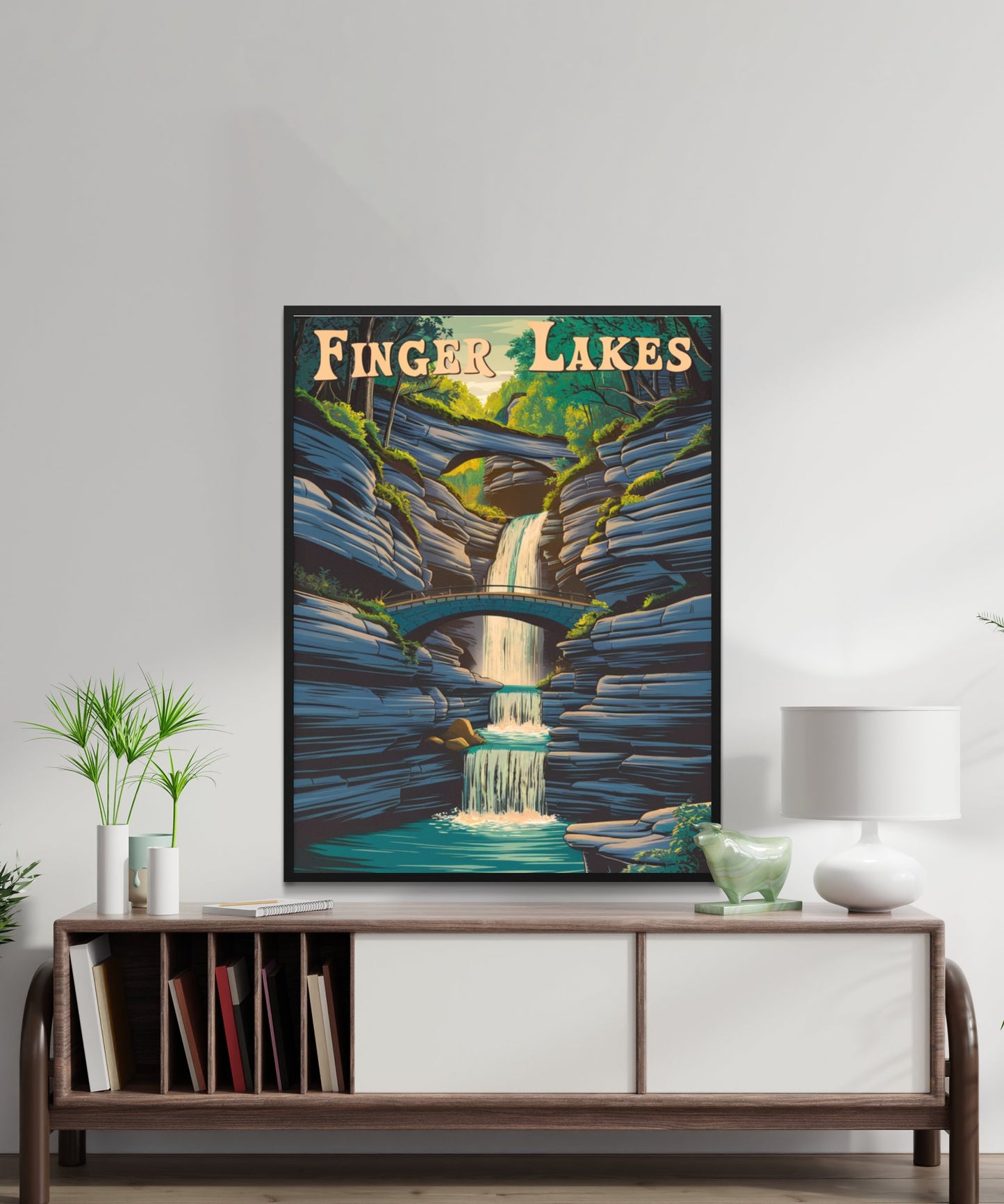 Finger Lakes Vintage Travel Poster