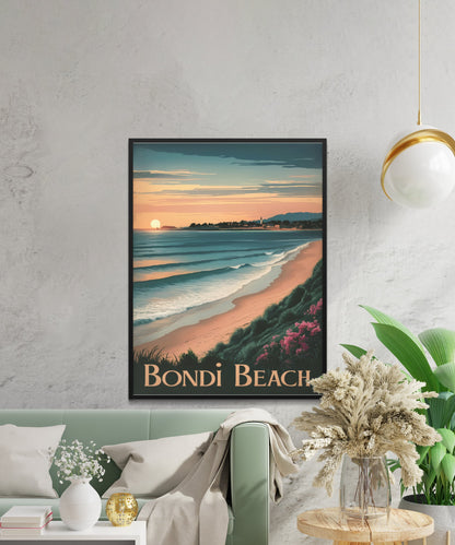 Bondi Beach Vintage Travel Poster