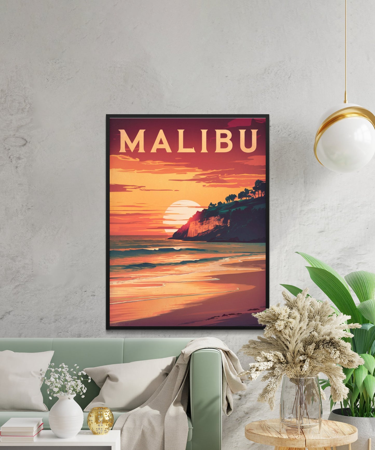 Malibu Vintage Travel Poster