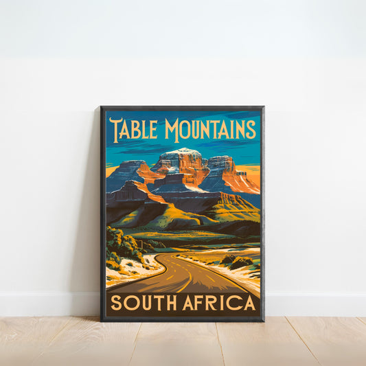 Table Mountain Vintage Travel Poster