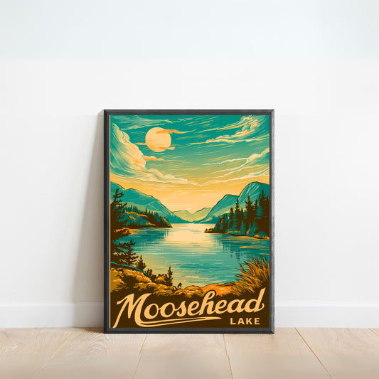 Moosehead Lake Vintage Travel Poster - Boating Paradise