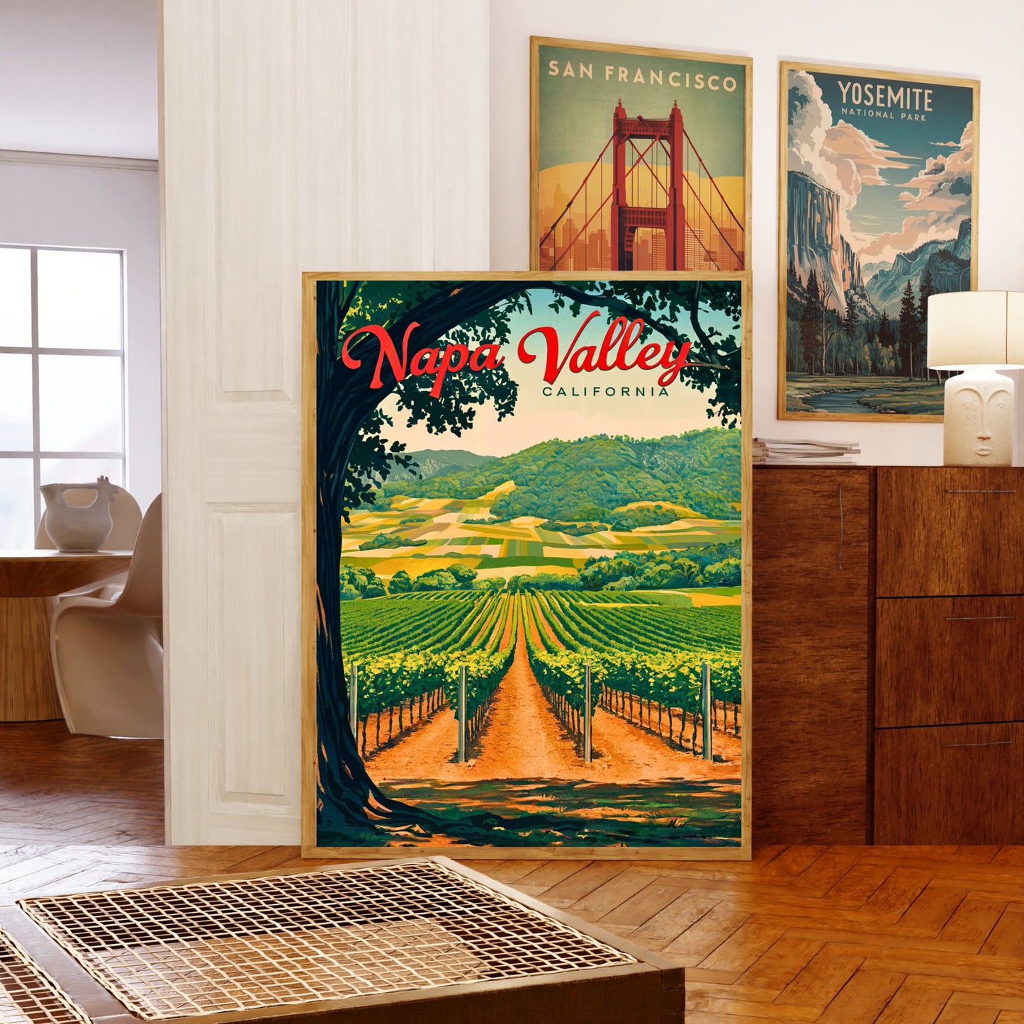 Napa Valley Vintage Travel Poster - Timeless Wine Country Elegance