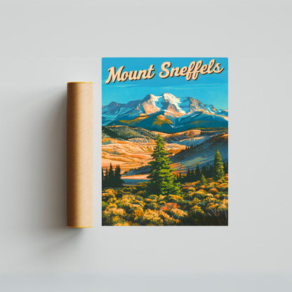 Mount Sneffels Vintage Travel Poster - Scenic Vista