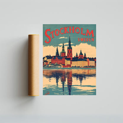 Stockholm Vintage Travel Poster