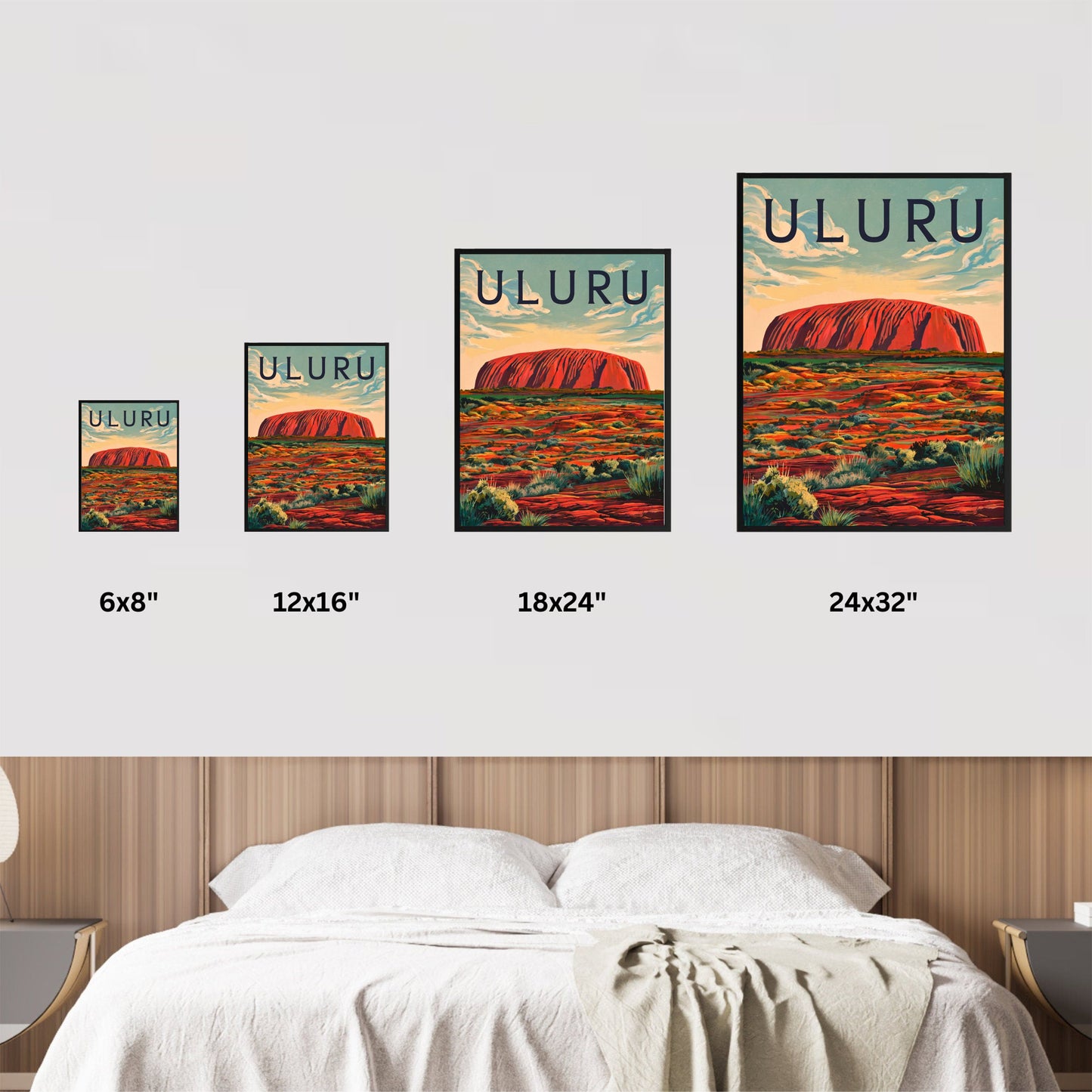 Uluru Rocks Vintage Travel Poster - Ayers Rock