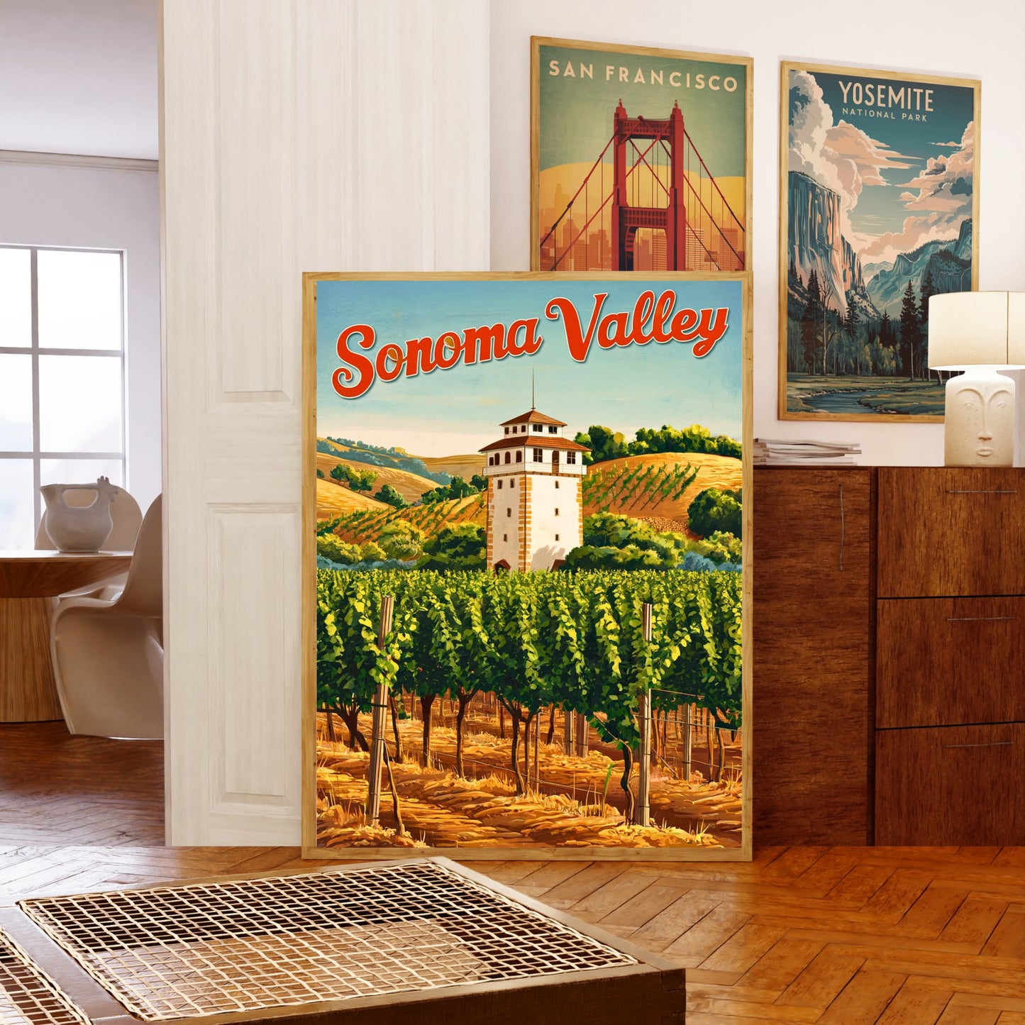 Sonoma Valley Vintage Travel Poster - The Heart of California’s Wine Country