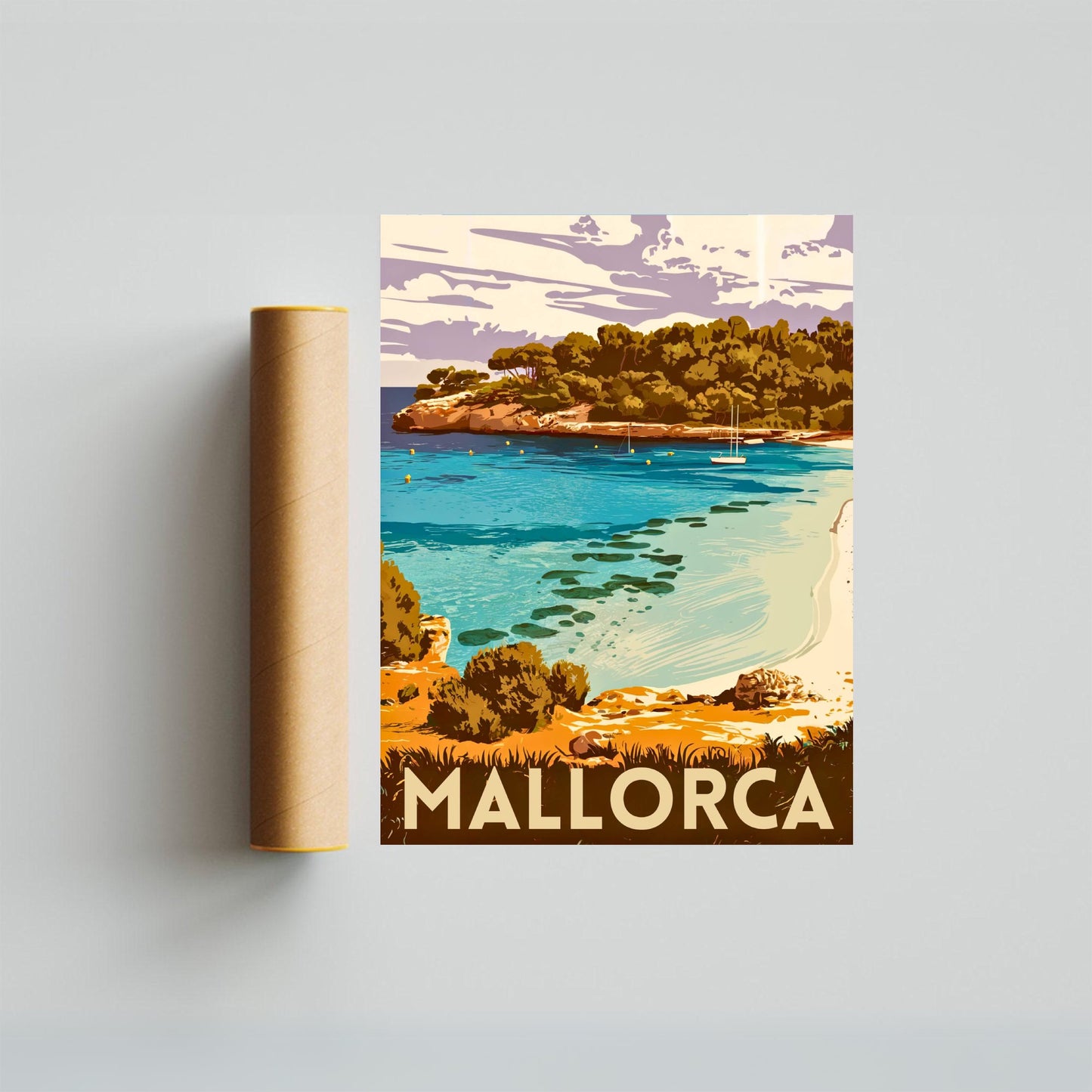 Mallorca Vintage Travel Poster