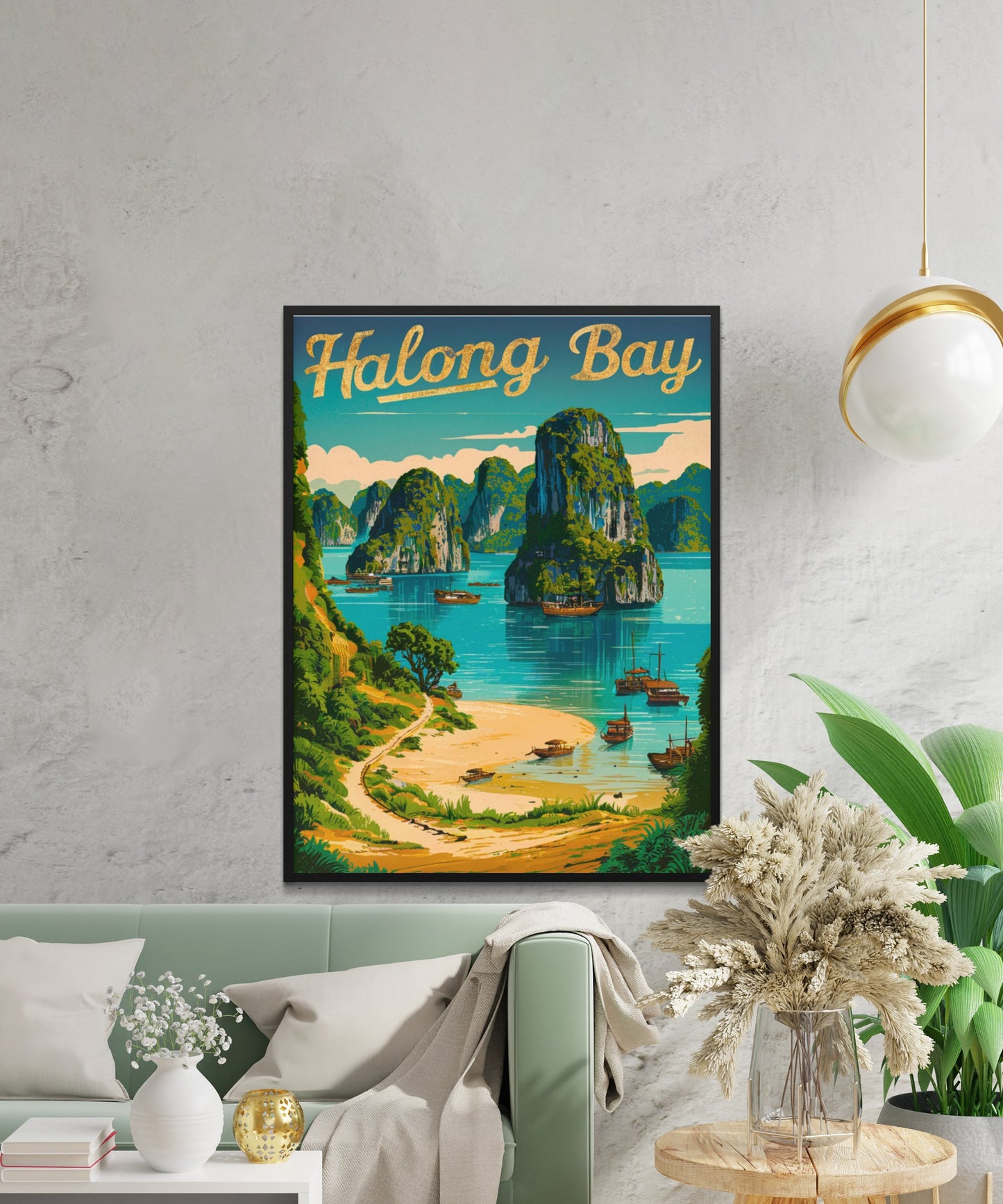 Halong Bay Vintage Travel Poster