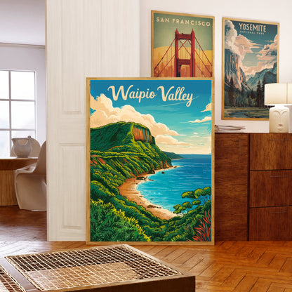 Waipio Valley Vintage Travel Poster -  Fertile Plains