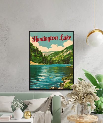 Huntington Lake Vintage Travel Poster