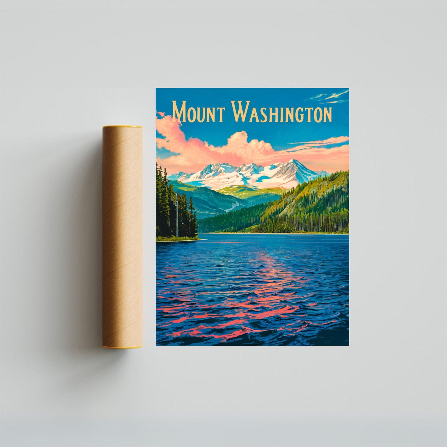 Mount Washington Vintage Travel Poster - Summit Serenity