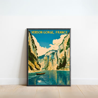 Verdon Gorge Vintage Travel Poster - Nature's Majestic Gorge in Provence