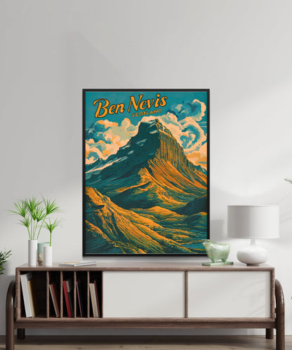 Ben Nevis Vintage Travel Poster- Timeless Scottish Highlands