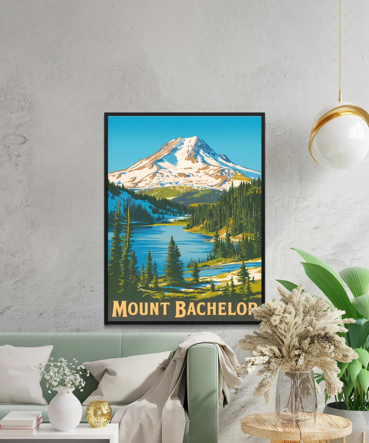 Mount Bachelor Vintage Travel Poster -  Alpine Playground