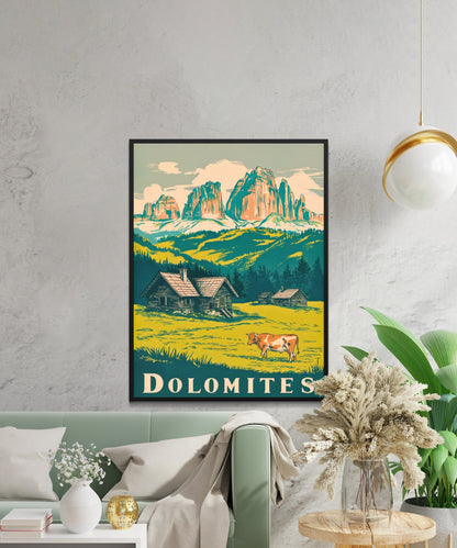 Dolomites Vintage Travel Poster