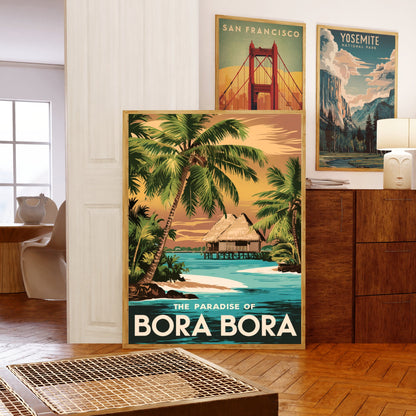 Bora Bora Vintage Travel Poster