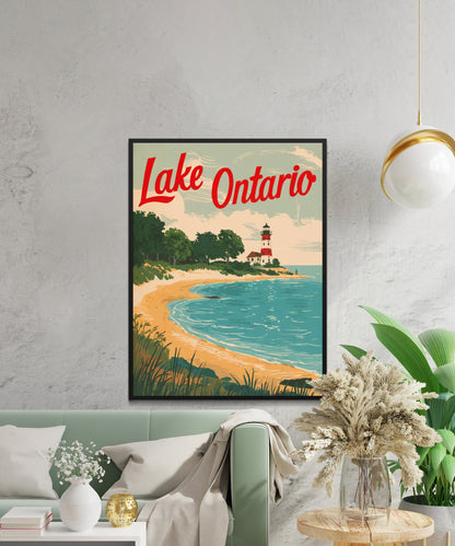 Lake Ontario Vintage Travel Poster - Canadian Waterscape