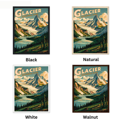 Glacier National Park Vintage Travel Poster - Timeless Mountain Majesty