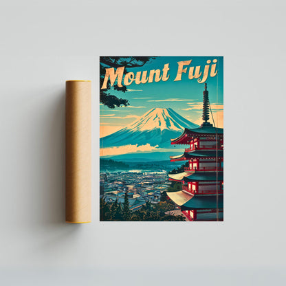 Mount Fuji Vintage Travel Poster - Retro Charm