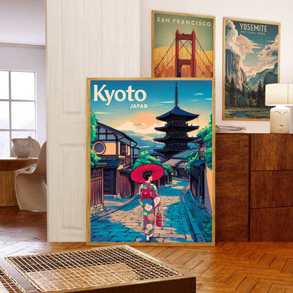 Kyoto Vintage Travel Poster