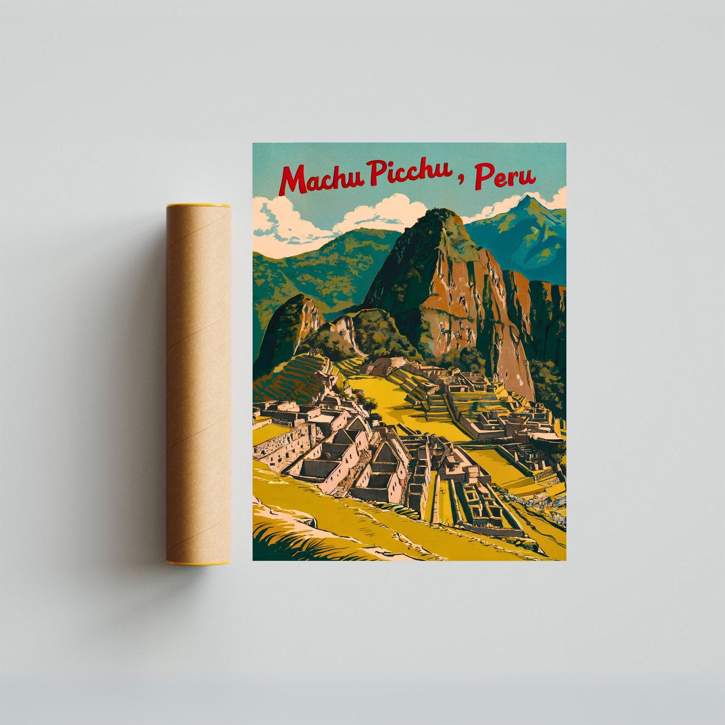 Machu Picchu Vintage Travel Poster - Lost City of the Andes