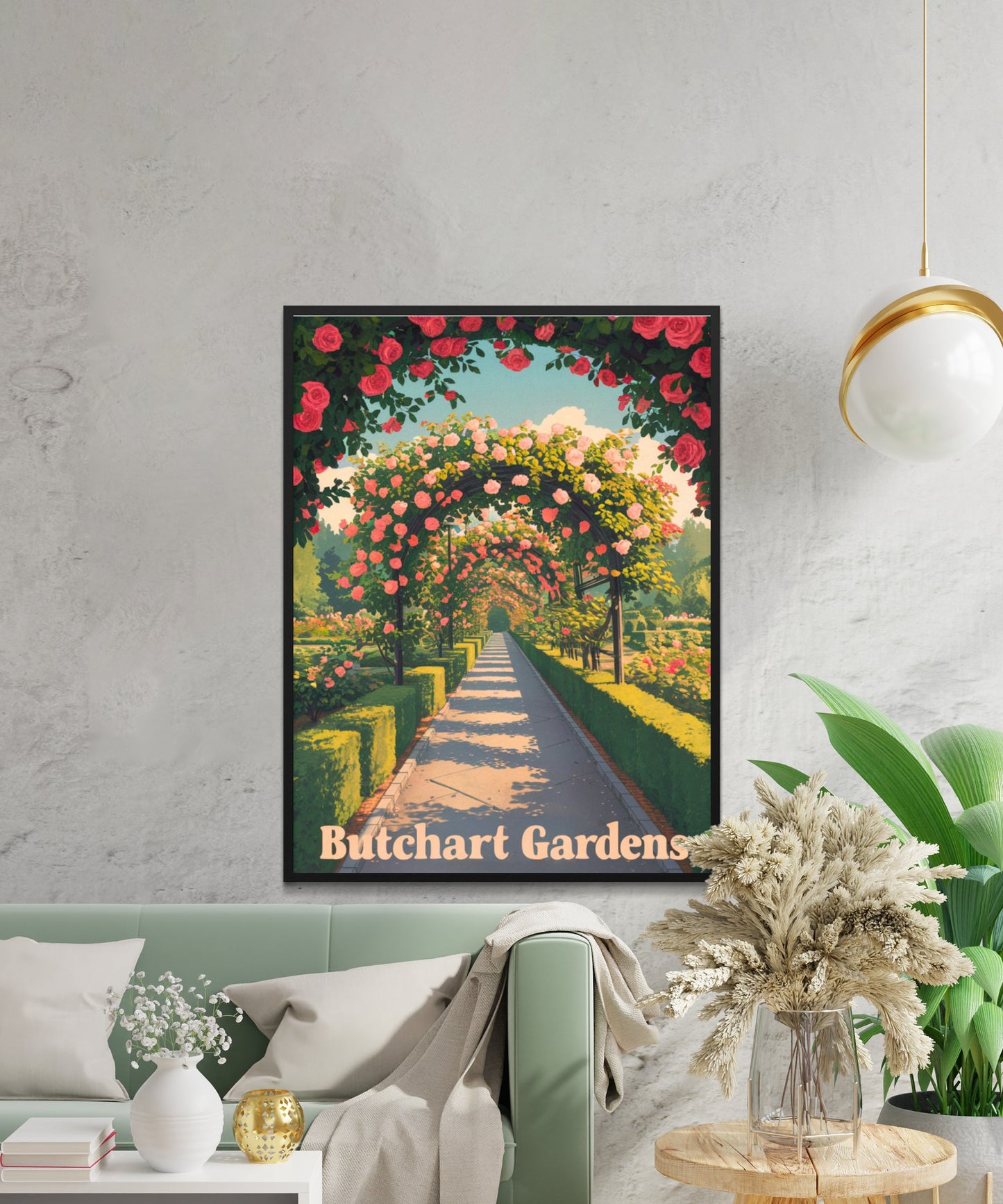 Butchart Gardens Vintage Travel Poster